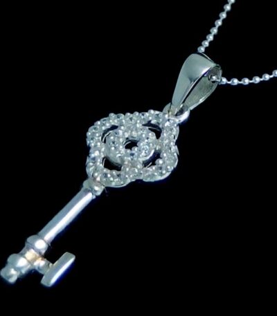 21st Key silver necklace