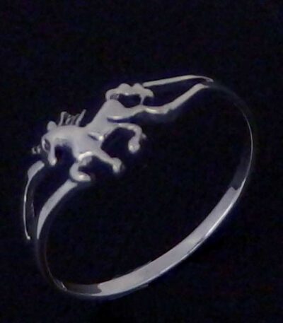 Sterling silver unicorn horse ring