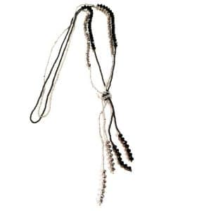 Long tassel bead necklace