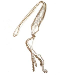 Long tassel bead necklace