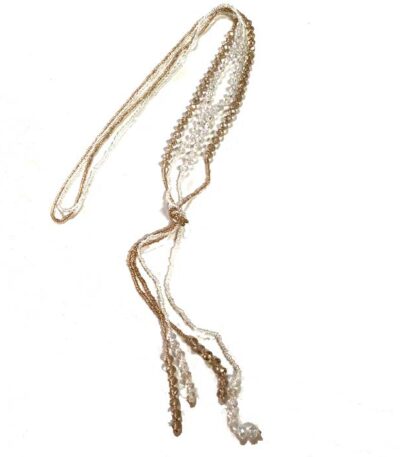 Long tassel bead necklace