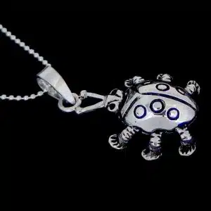 sterling silver ladybird necklace