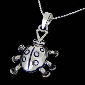 sterling silver ladybird necklace