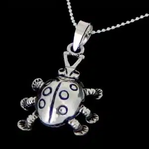 sterling silver ladybird necklace