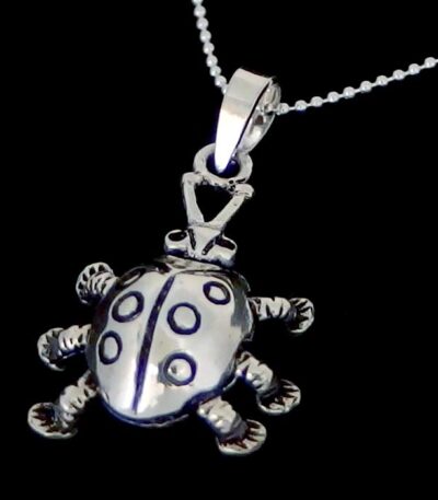 sterling silver ladybird necklace