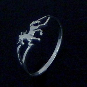Sterling silver unicorn horse ring
