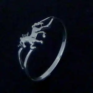 Sterling silver unicorn horse ring