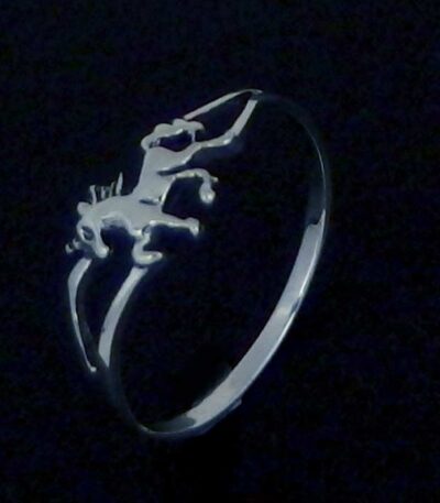 Sterling silver unicorn horse ring