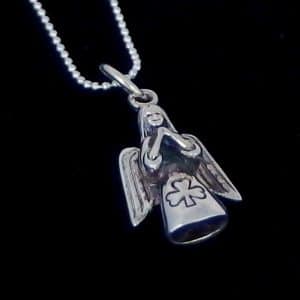 silver angel necklace