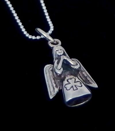 silver angel necklace