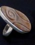 Real shell silver ring