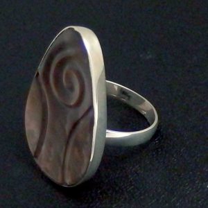 Real shell silver ring