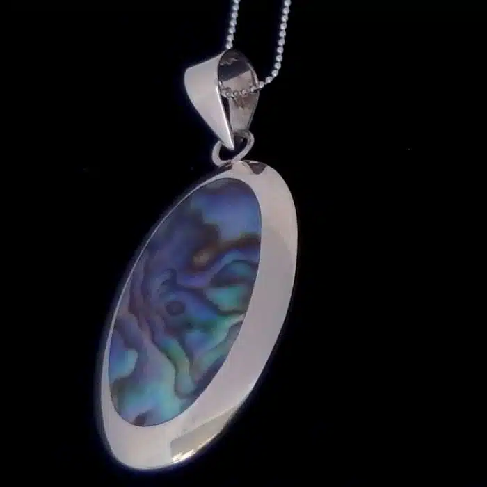 Statement Oval Shell Pendant Large Silver Shell Necklace