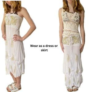White long length skirt