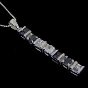 silver Baguette CZ pendant