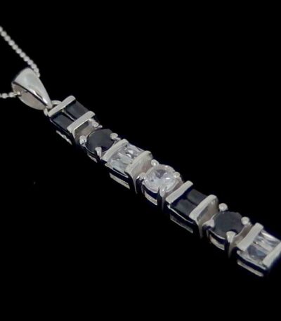 silver Baguette CZ pendant