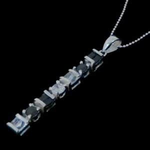 silver Baguette CZ pendant