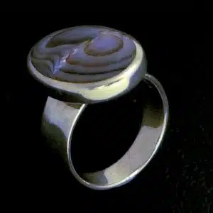 real paua shell silver ring