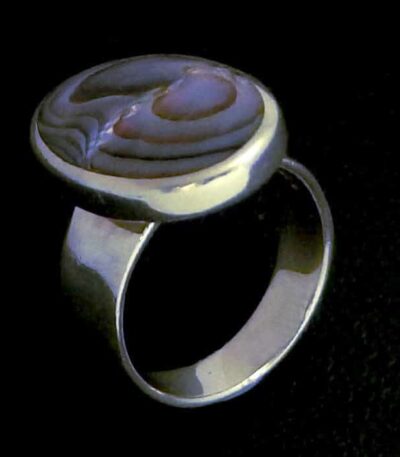 real paua shell silver ring