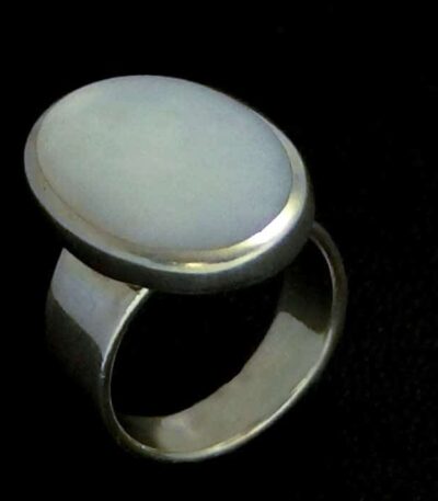 real mother pearl silver ring