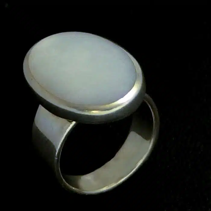 Oval Shell Ring real mother pearl silver ring