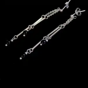 Long dangle earrings-sterling silver