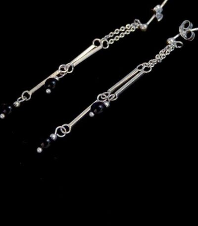 Long dangle earrings-sterling silver