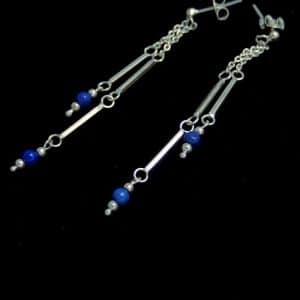 Long dangle earrings-sterling silver