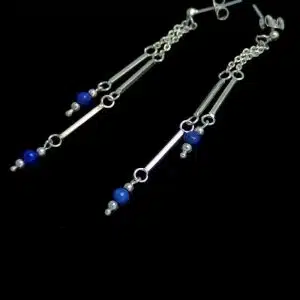 Long dangle earrings-sterling silver