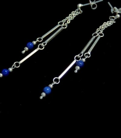 Long dangle earrings-sterling silver