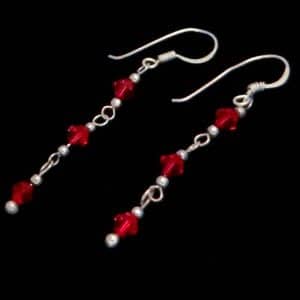 Silver colour bead earrings