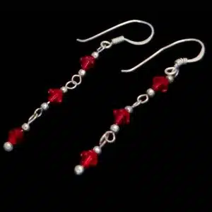 Silver colour bead earrings