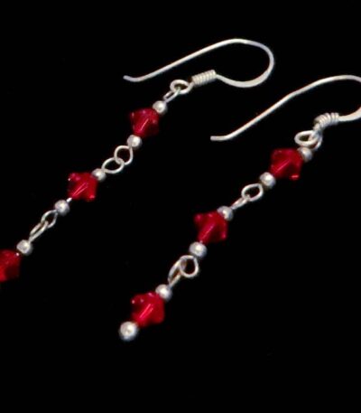 Silver colour bead earrings
