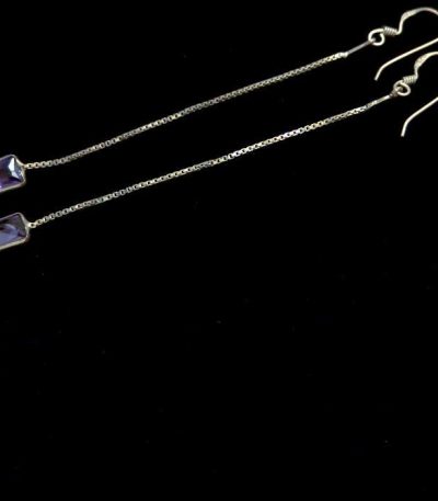 Long dangle earrings-sterling silver