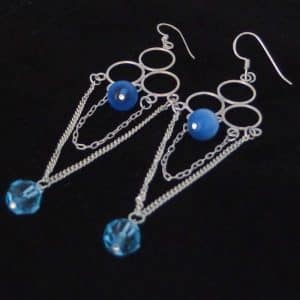 long dangle silver earrings