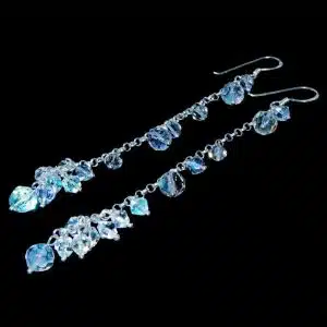 Long dangle earrings-sterling silver