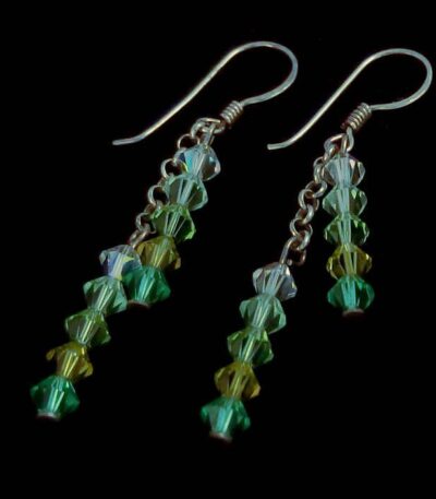 Silver colour bead earrings
