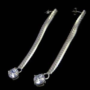 CZ Long drop earrings