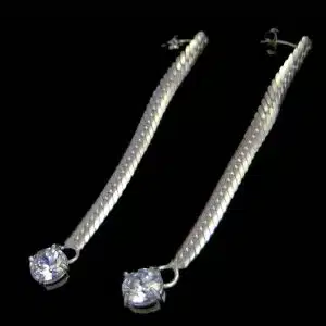 CZ Long drop earrings