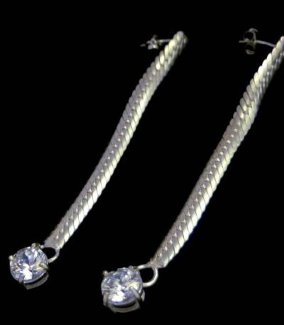 CZ Long drop earrings