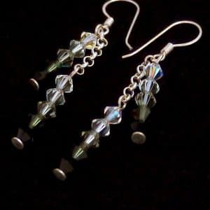 Silver colour bead earrings