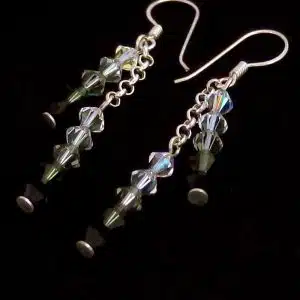 Silver colour bead earrings