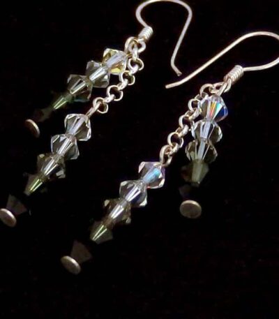 Silver colour bead earrings