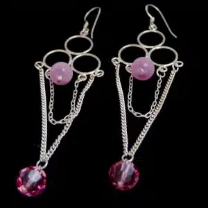 long dangle silver earrings
