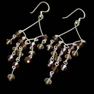 Long dangle silver earrings