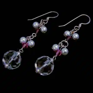 Beaded dangle earrings-sterling silver