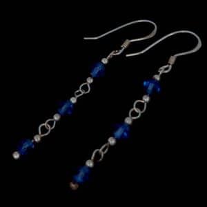 Silver colour bead earrings