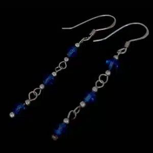 Silver colour bead earrings
