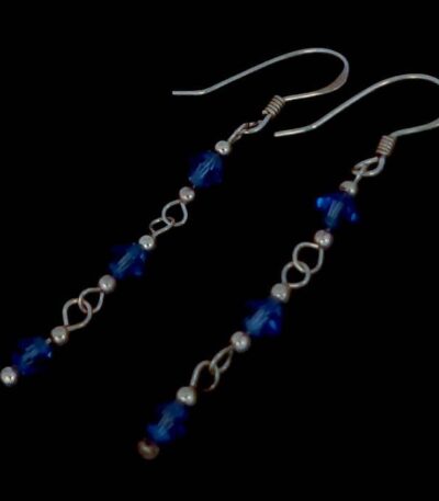 Silver colour bead earrings