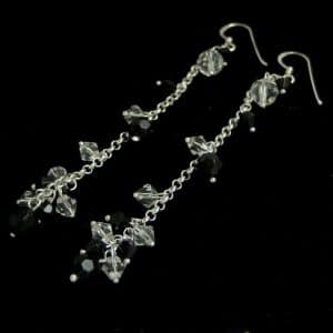 Long dangle earrings-sterling silver